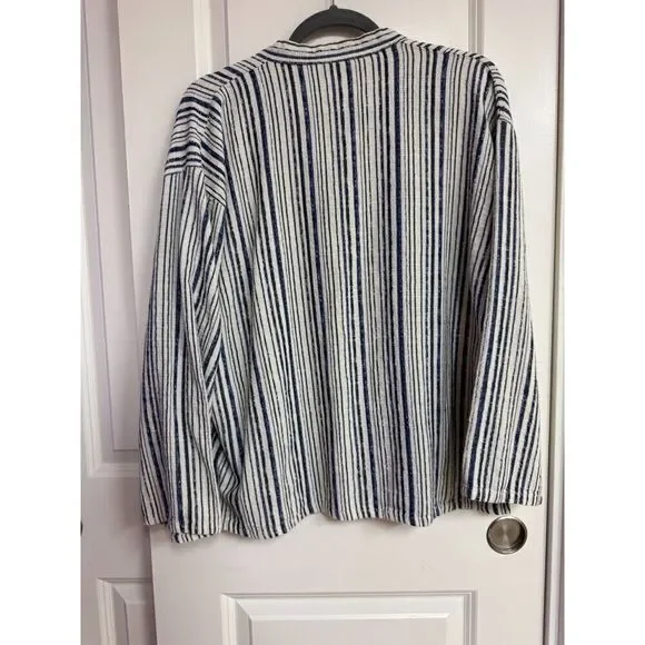Grigoropoulos Kyriakos Stripe Greek Poncho Short Sleeve XL Vacation Coverup - Picture 3 of 6